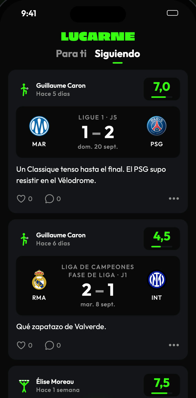El feed de reseñas de tus amigos