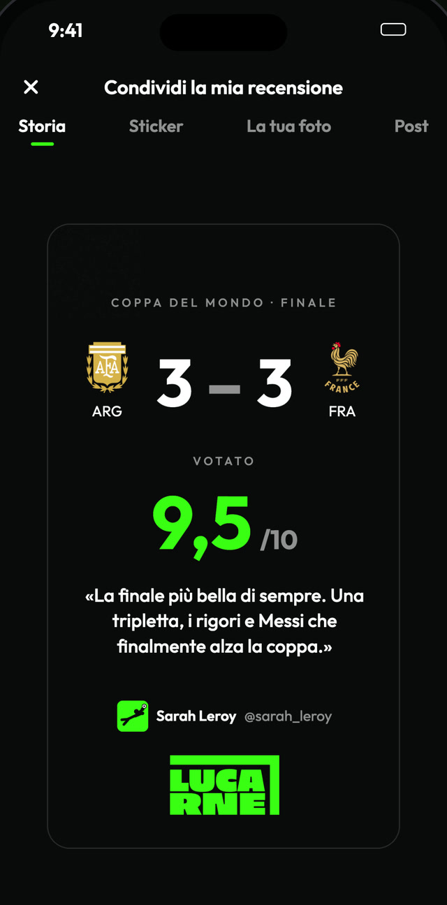 Lo studio per condividere una recensione nelle storie